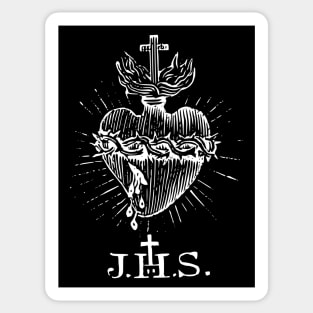 Sacred Heart of Jesus Christ Vintage Engraving Sticker